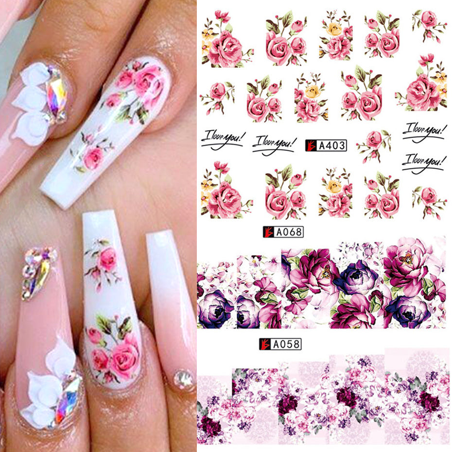 Nail Art Rose Nail Stickers