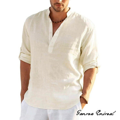 Men's Linen Long Sleeve T-Shirt