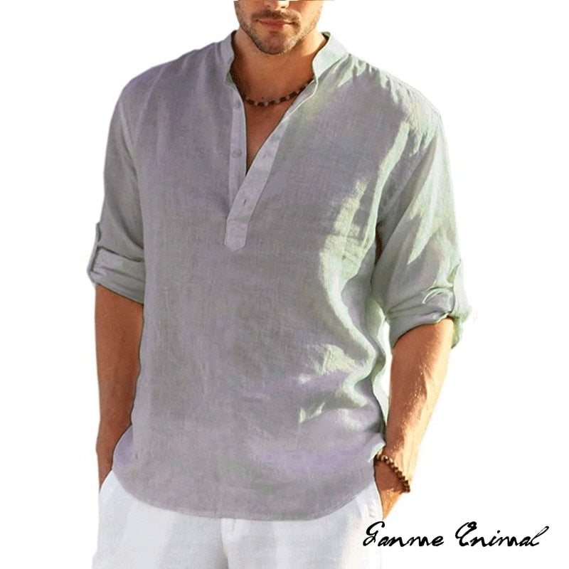 Men's Linen Long Sleeve T-Shirt