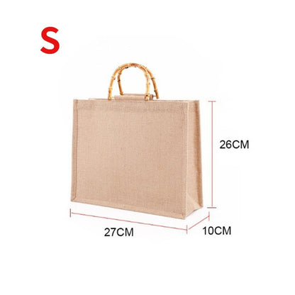 Bamboo Handy Jute Tote Bag