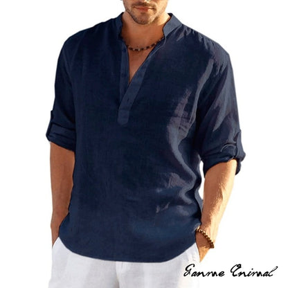 Men's Linen Long Sleeve T-Shirt