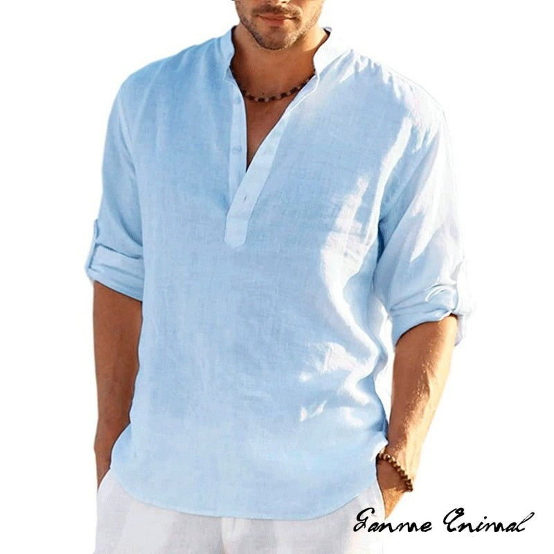 Men's Linen Long Sleeve T-Shirt