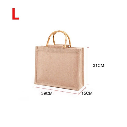 Bamboo Handy Jute Tote Bag