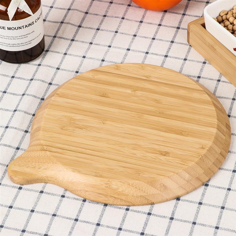 Round Shape Bamboo Dessert Pan Plate with Handle