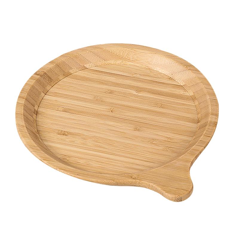 Round Shape Bamboo Dessert Pan Plate with Handle