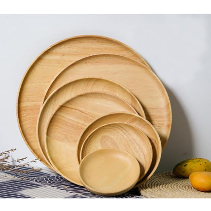 Rubber Wood Pan Plate