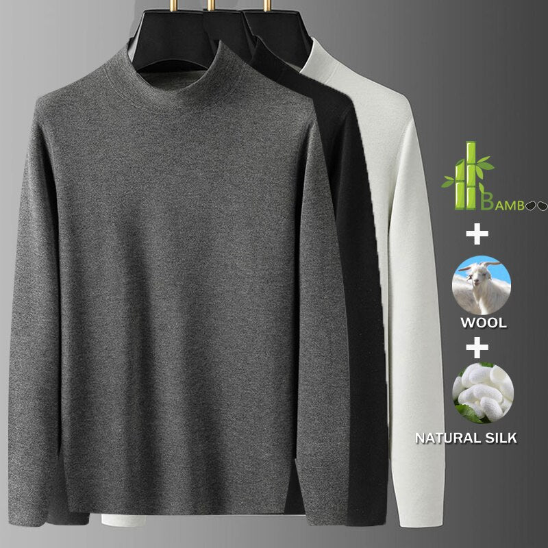 Winter Stand Neck Pullover T Shirts for Men's